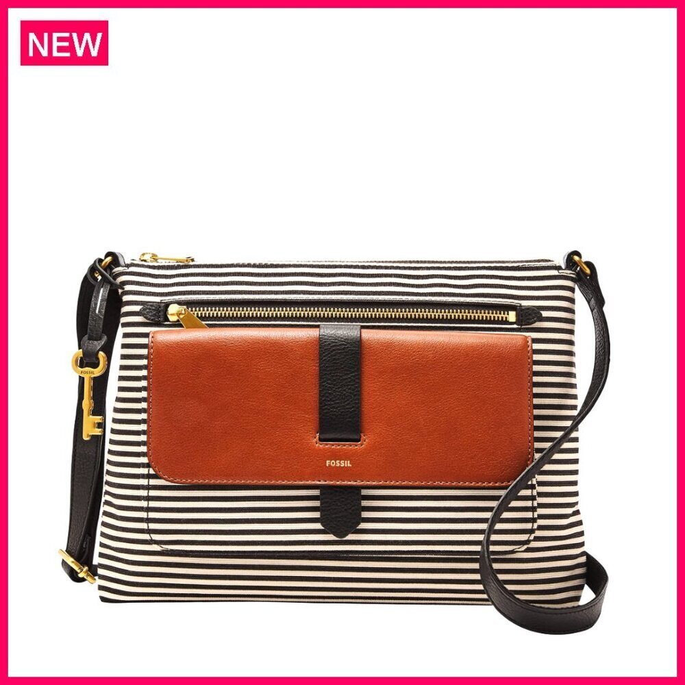 Genuine Leather Crossbody Bag with Adjustable Strap, Multiple Pockets